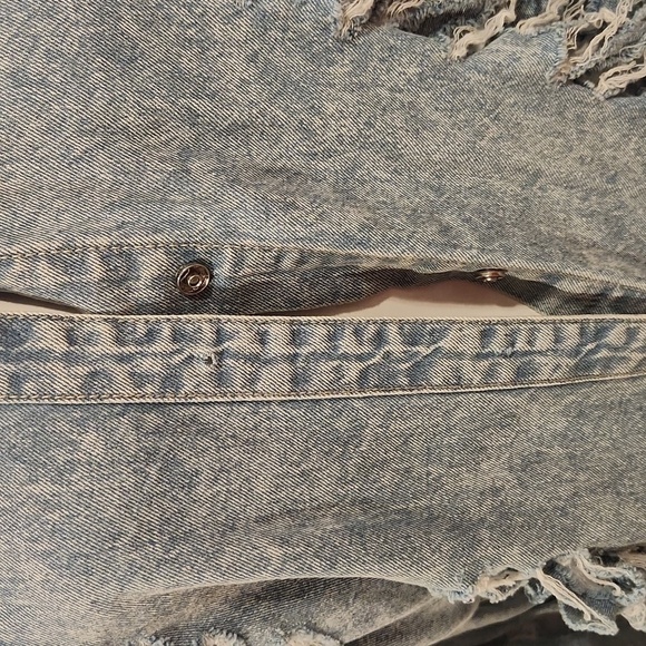 [Highway Jeans] Distressed Ripped Long Denim Dress - Size L - Picture 12 of 14